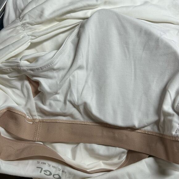 OGL Women's Criss Cross Off Shoulder Slim New Airy Brami Top Pure White XL New - Picture 7 of 9